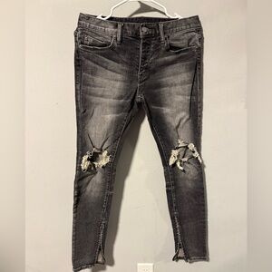 MNML Black Distressed Skinny Jeans